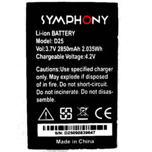 Symphony D25 Battery