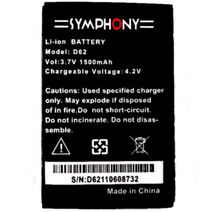 Symphony D62 Battery